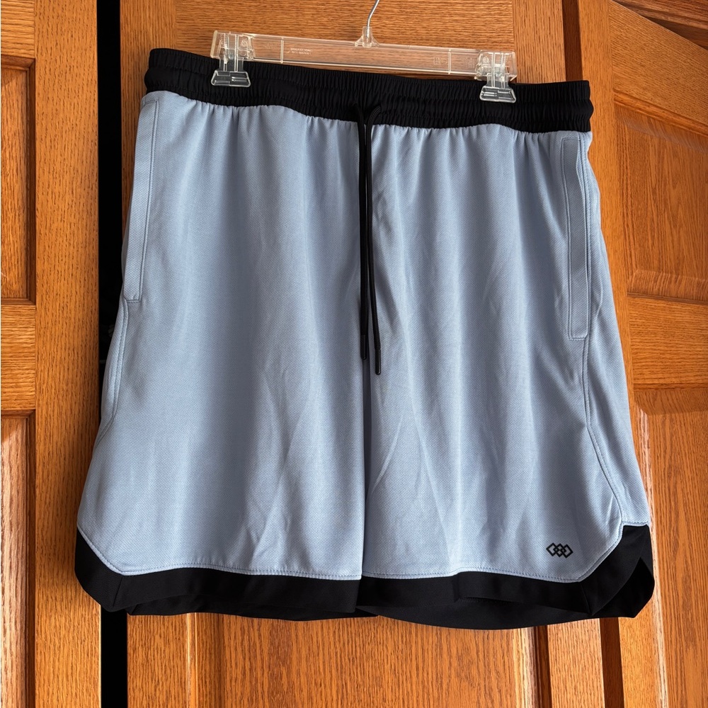 Light Blue Athletic Men’s Shorts with Black Trim size XL